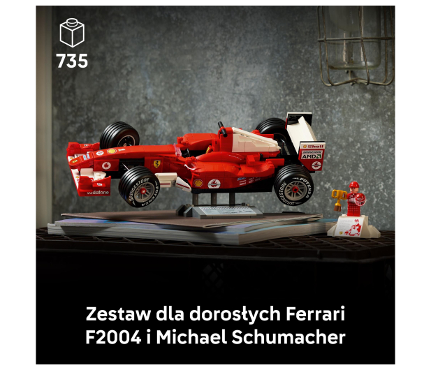 LEGO ICONS 11375 Ferrari F2004 i Michael Schumacher - 1489543 - zdjęcie 8